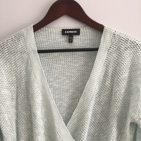 Express faux wrap knit sweater - Picture 4 of 5
